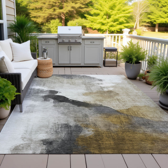 Addison Chantille ACN2043 Abstract Machine Made Transitional Brown Rug