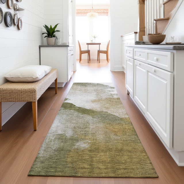 Addison Chantille ACN2043 Abstract Machine Made Transitional Green Rug