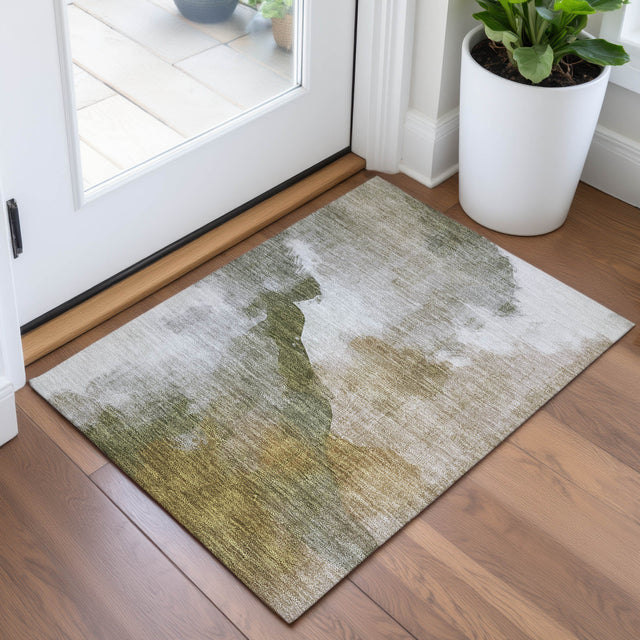 Addison Chantille ACN2043 Abstract Machine Made Transitional Green Rug