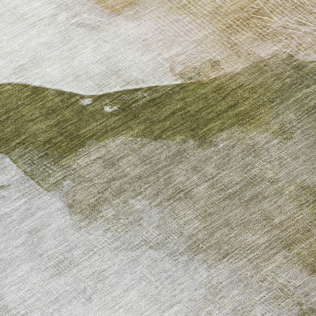 Addison Chantille ACN2043 Abstract Machine Made Transitional Green Rug