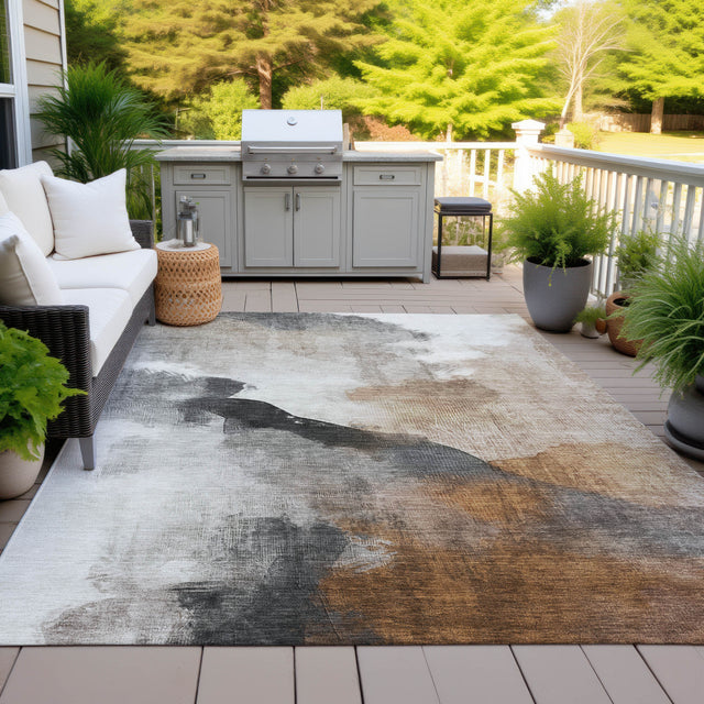 Addison Chantille ACN2043 Abstract Machine Made Transitional Paprika Rug