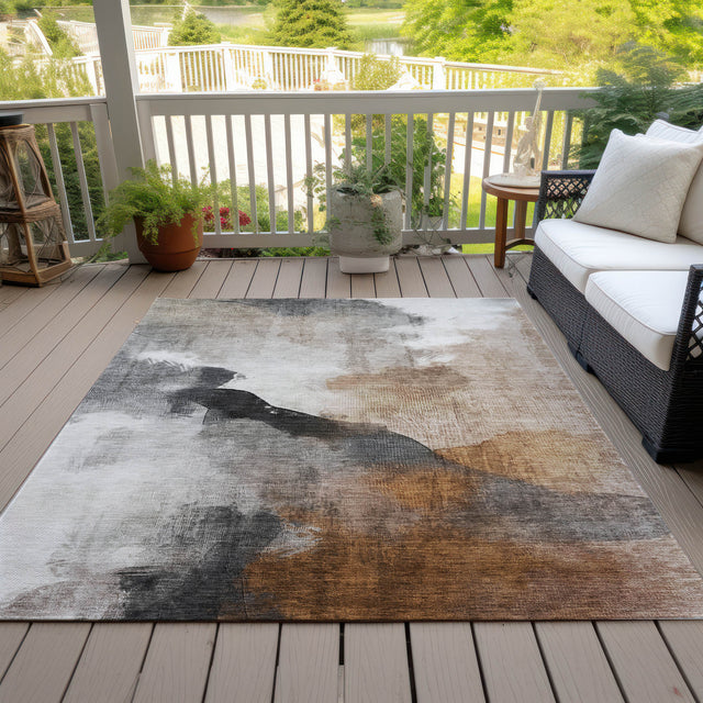 Addison Chantille ACN2043 Abstract Machine Made Transitional Paprika Rug