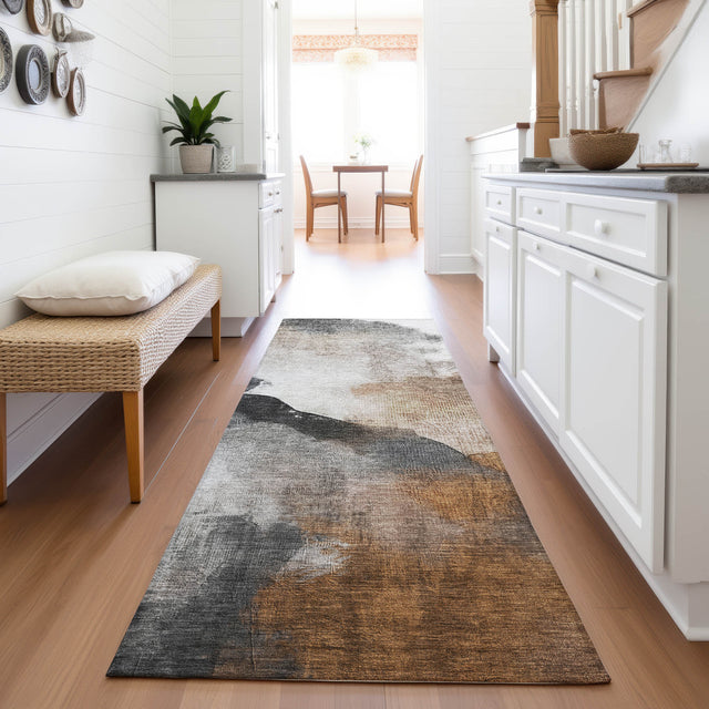 Addison Chantille ACN2043 Abstract Machine Made Transitional Paprika Rug
