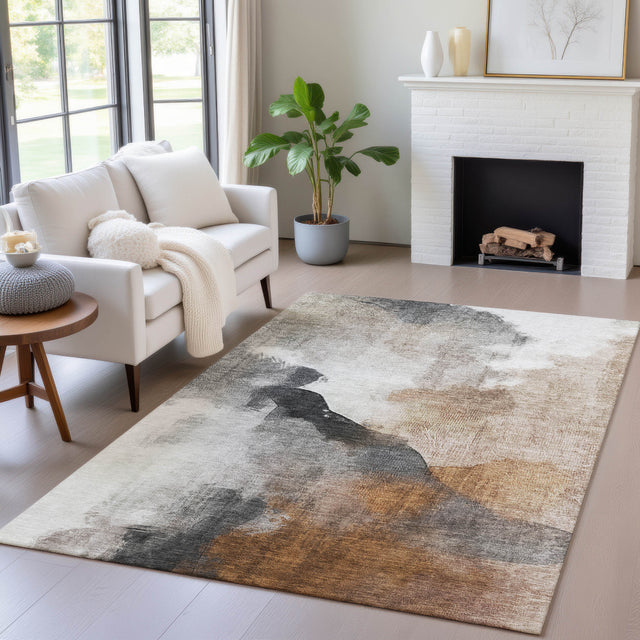 Addison Chantille ACN2043 Abstract Machine Made Transitional Paprika Rug