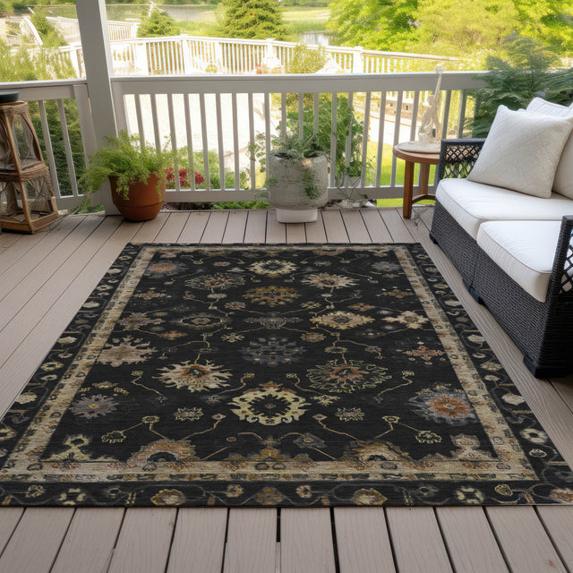 Addison Chantille ACN2045 Global Machine Made Traditional Black Rug