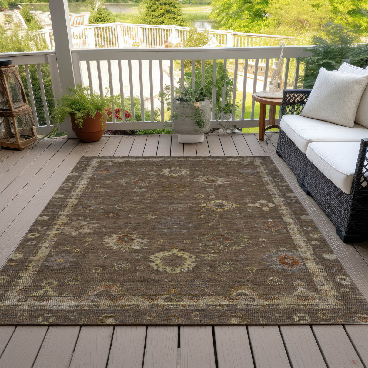 Addison Chantille ACN2045 Global Machine Made Traditional Chocolate Rug
