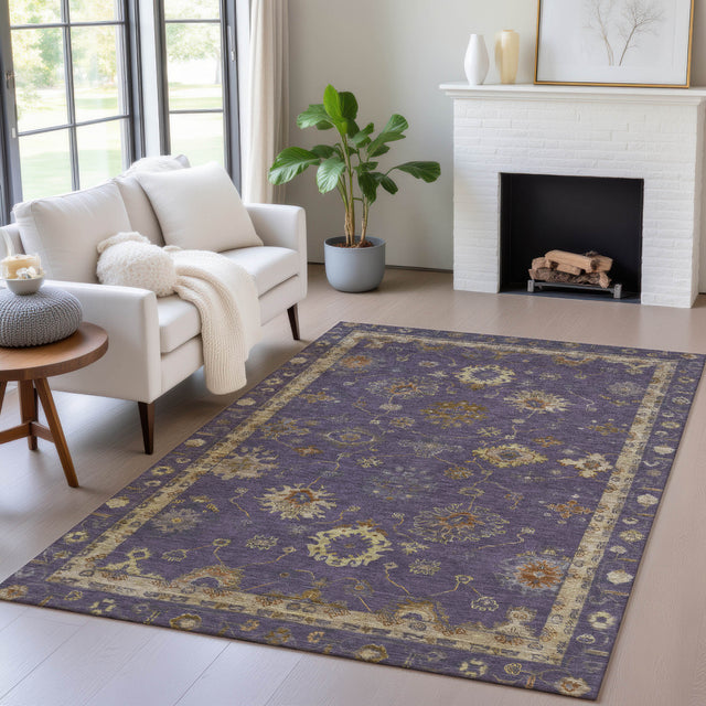 Addison Chantille ACN2045 Global Machine Made Traditional Eggplant Rug