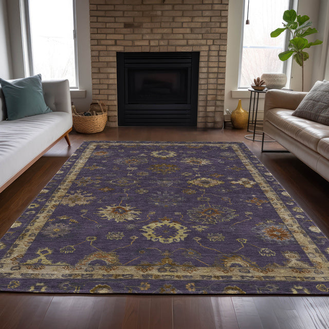 Addison Chantille ACN2045 Global Machine Made Traditional Eggplant Rug