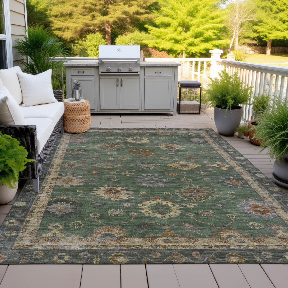 Addison Chantille ACN2045 Global Machine Made Traditional Fern Rug