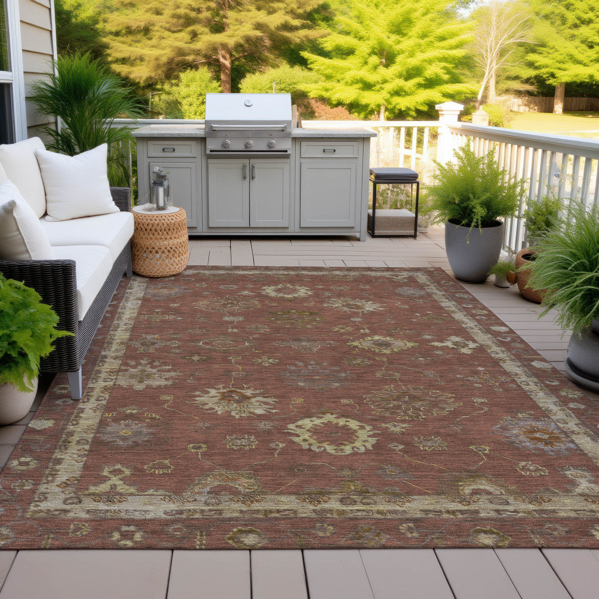 Addison Chantille ACN2045 Global Machine Made Traditional Paprika Rug