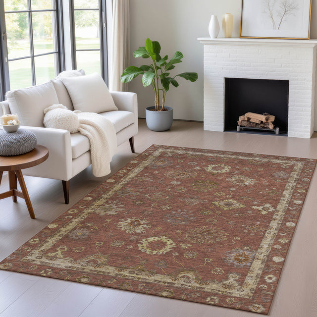 Addison Chantille ACN2045 Global Machine Made Traditional Paprika Rug