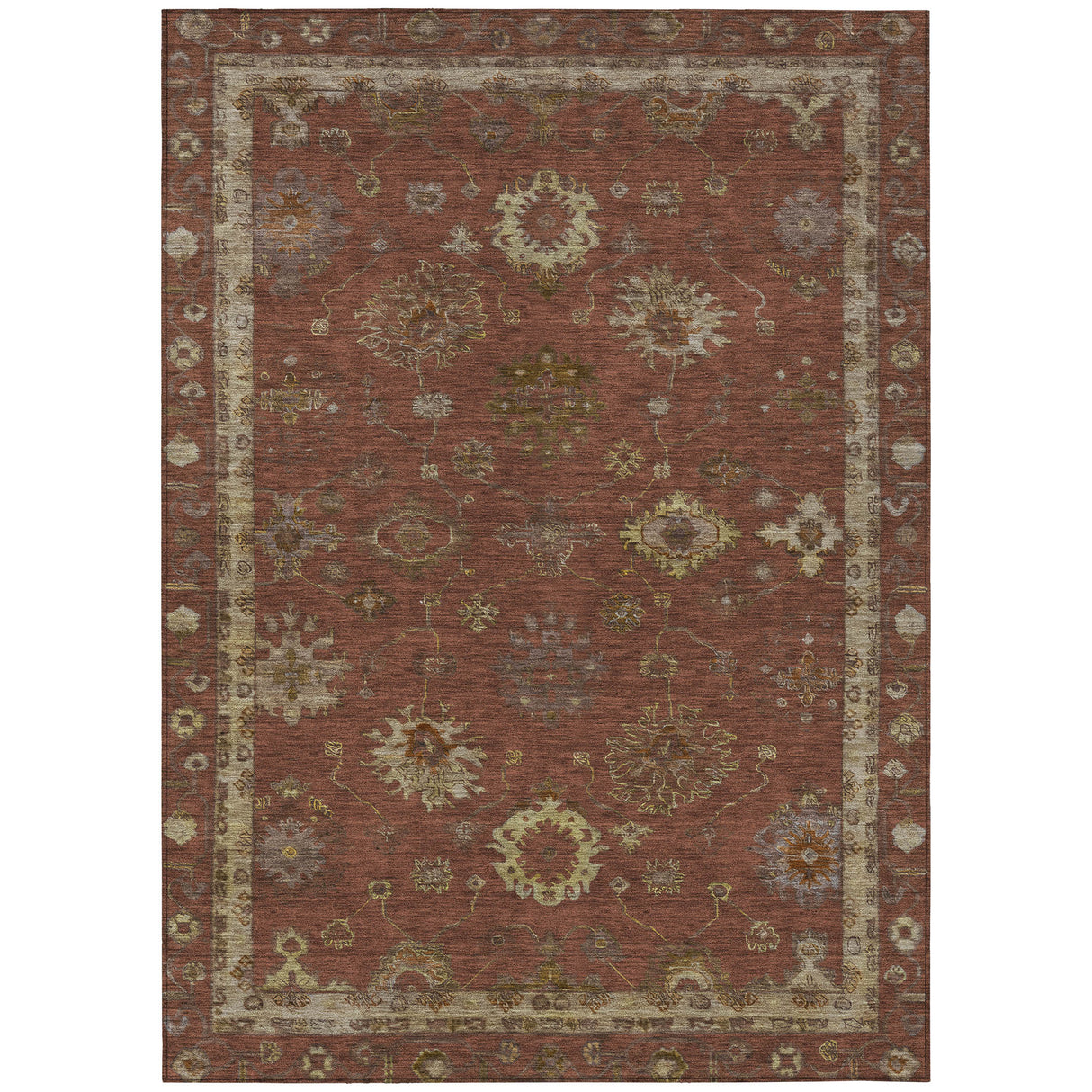 Addison Chantille ACN2045 Global Machine Made Traditional Paprika Rug