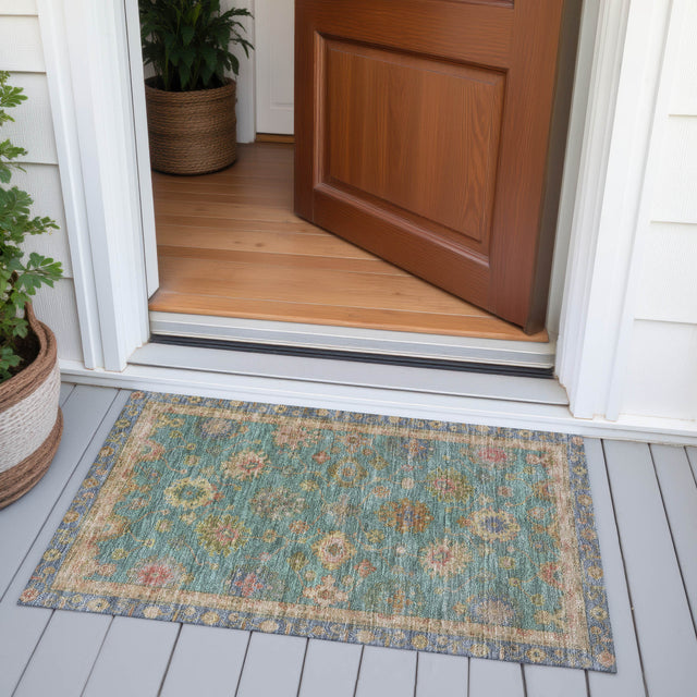 Addison Chantille ACN2045 Global Machine Made Traditional Teal Rug