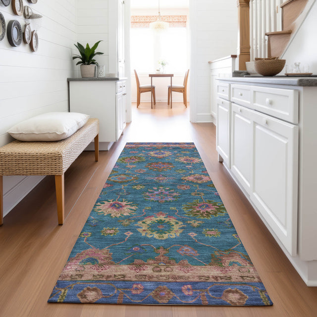 Addison Chantille ACN2046 Global Machine Made Traditional Teal Rug