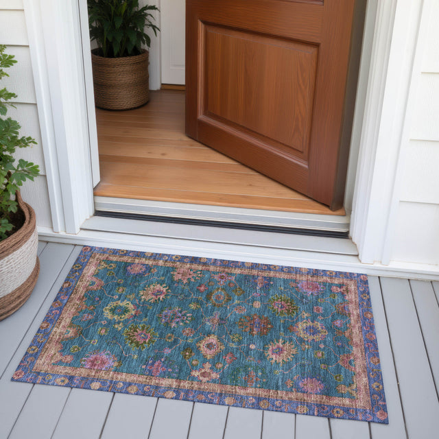 Addison Chantille ACN2046 Global Machine Made Traditional Teal Rug