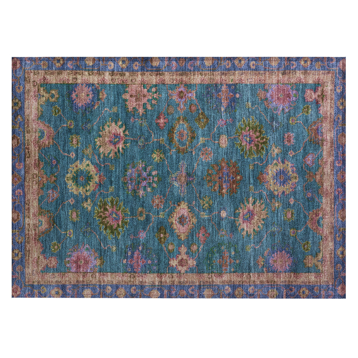 Addison Chantille ACN2046 Global Machine Made Traditional Teal Rug