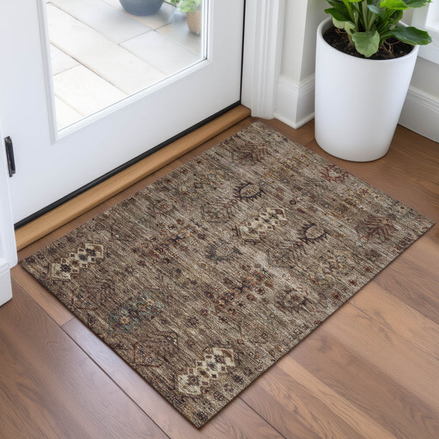 Addison Chantille ACN2047 Global Machine Made Traditional Brown Rug