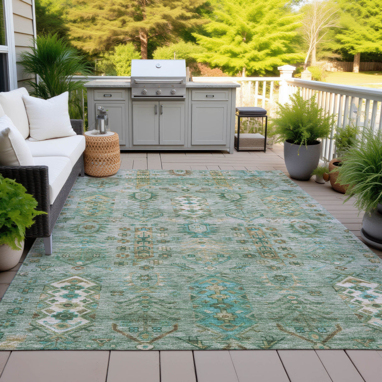 Addison Chantille ACN2047 Global Machine Made Traditional Sage Rug