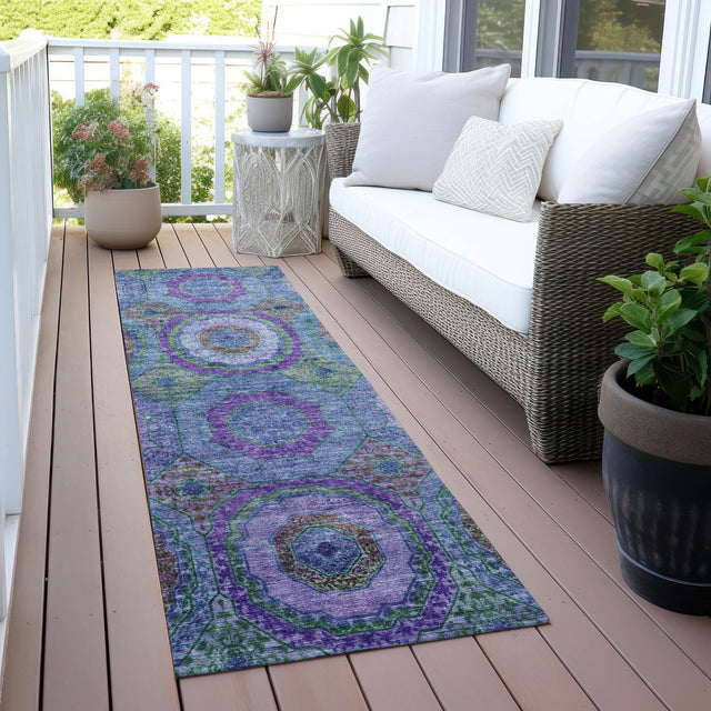 Addison Chantille ACN2049 Panel Machine Made Transitional Blue Rug