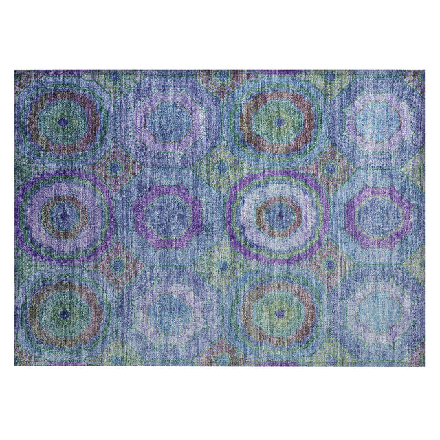 Addison Chantille ACN2049 Panel Machine Made Transitional Blue Rug