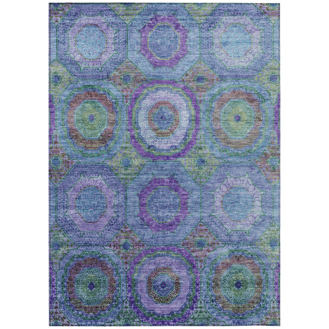 Addison Chantille ACN2049 Panel Machine Made Transitional Blue Rug