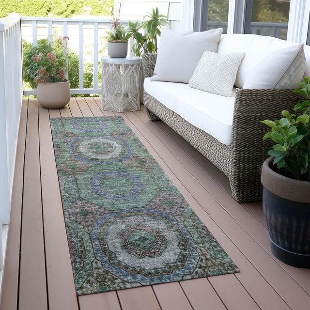 Addison Chantille ACN2049 Panel Machine Made Transitional Green Rug