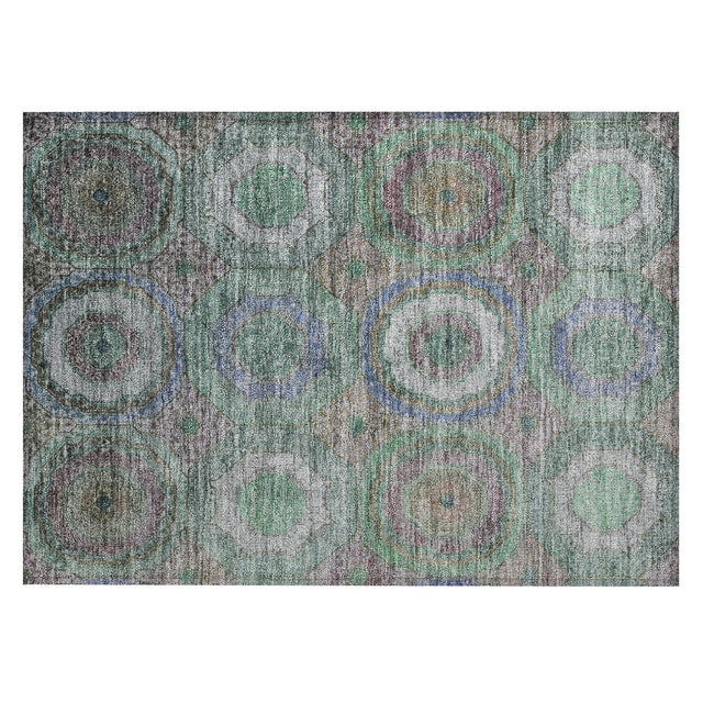 Addison Chantille ACN2049 Panel Machine Made Transitional Green Rug