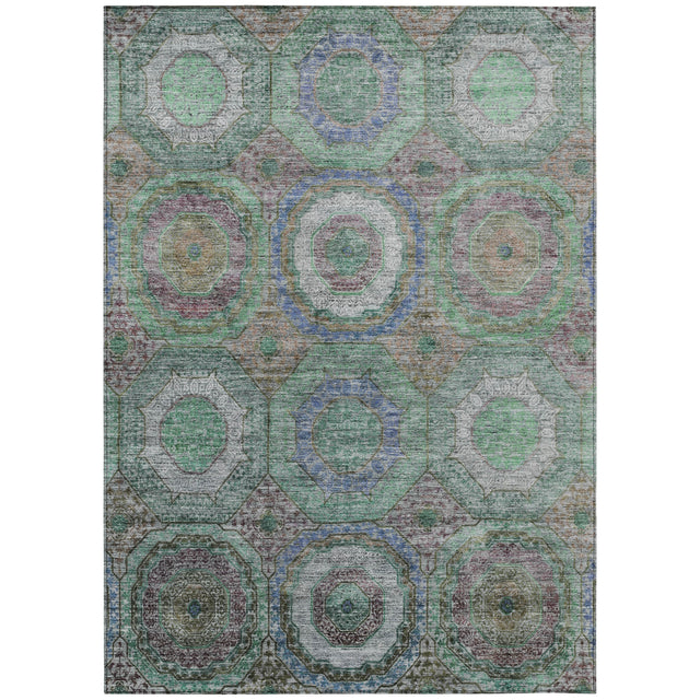 Addison Chantille ACN2049 Panel Machine Made Transitional Green Rug