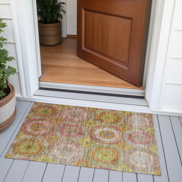 Addison Chantille ACN2049 Panel Machine Made Transitional Orange Rug