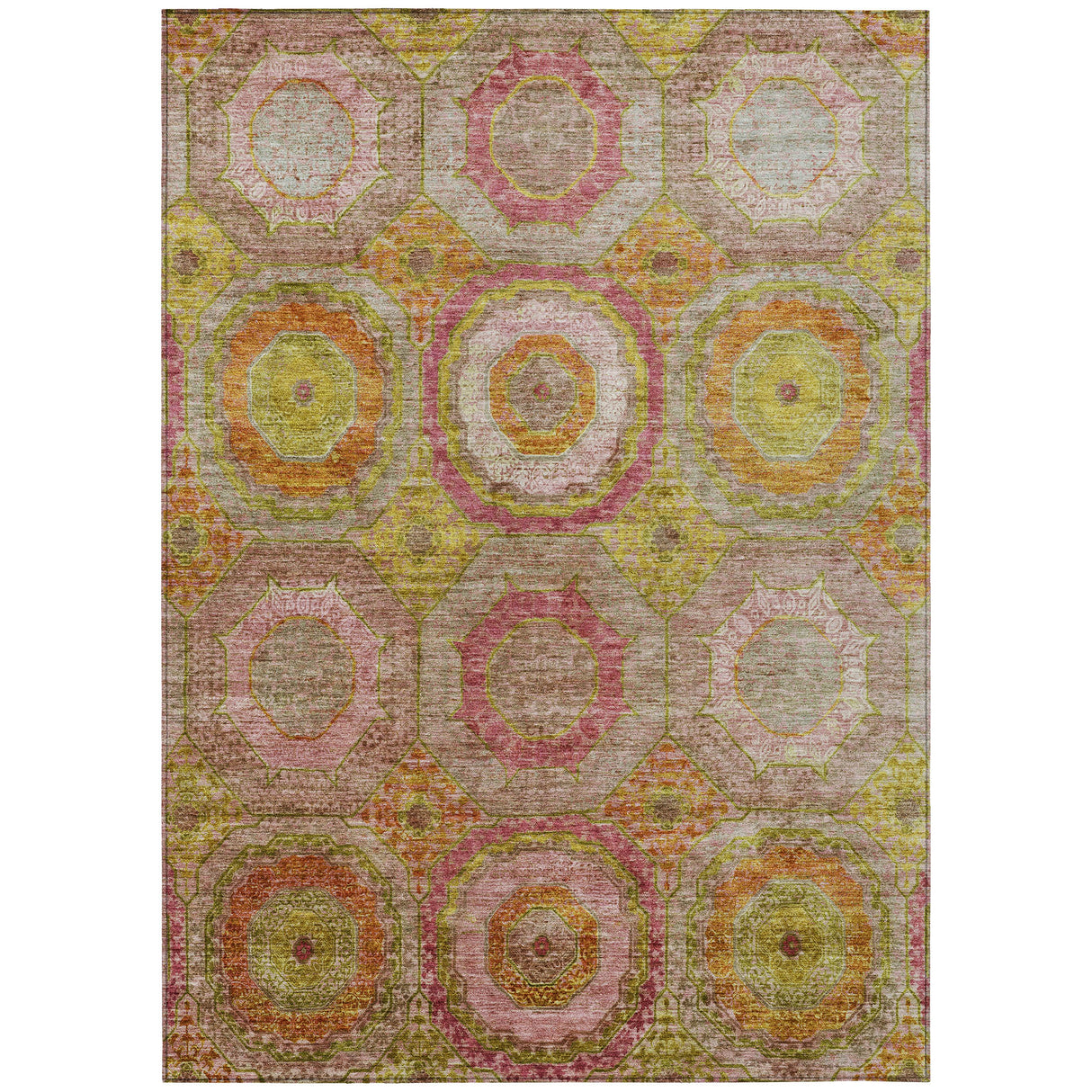 Addison Chantille ACN2049 Panel Machine Made Transitional Orange Rug