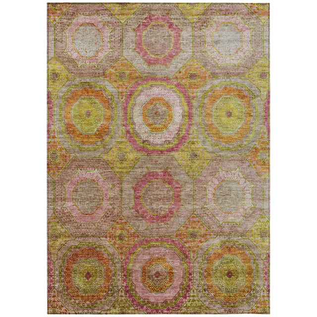 Addison Chantille ACN2049 Panel Machine Made Transitional Orange Rug