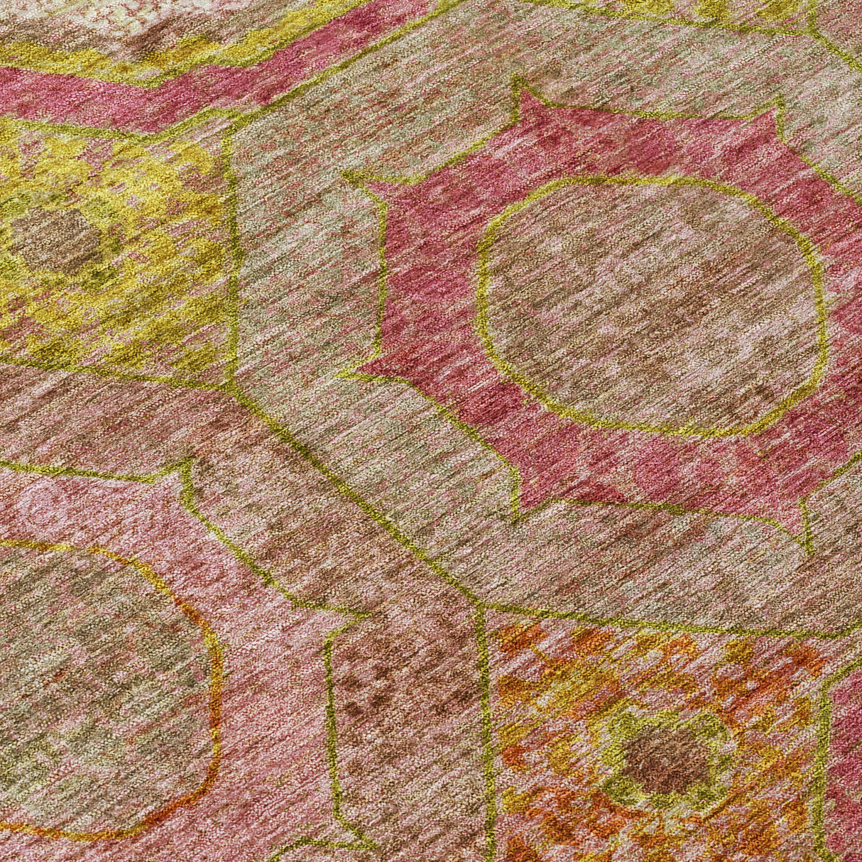 Addison Chantille ACN2049 Panel Machine Made Transitional Orange Rug