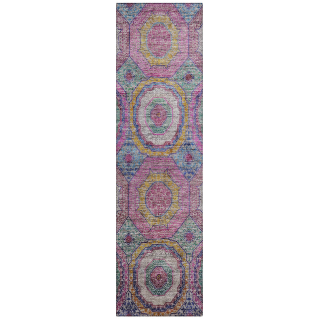 Addison Chantille ACN2049 Panel Machine Made Transitional Pink Rug