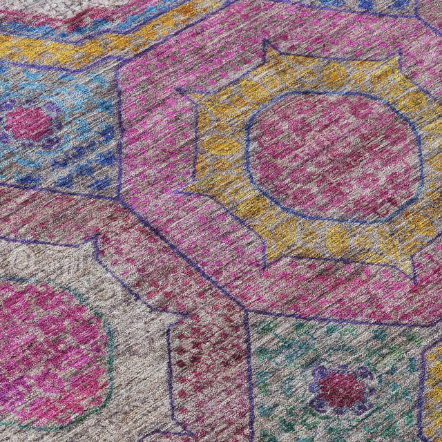 Addison Chantille ACN2049 Panel Machine Made Transitional Pink Rug