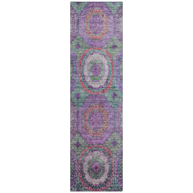 Addison Chantille ACN2049 Panel Machine Made Transitional Purple Rug