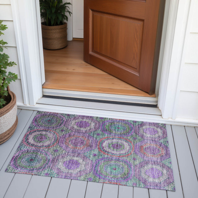 Addison Chantille ACN2049 Panel Machine Made Transitional Purple Rug