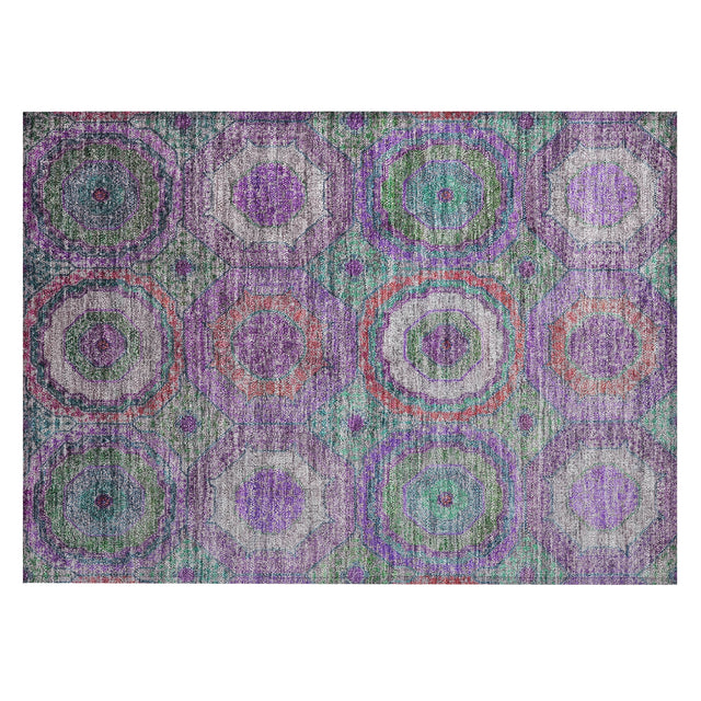 Addison Chantille ACN2049 Panel Machine Made Transitional Purple Rug