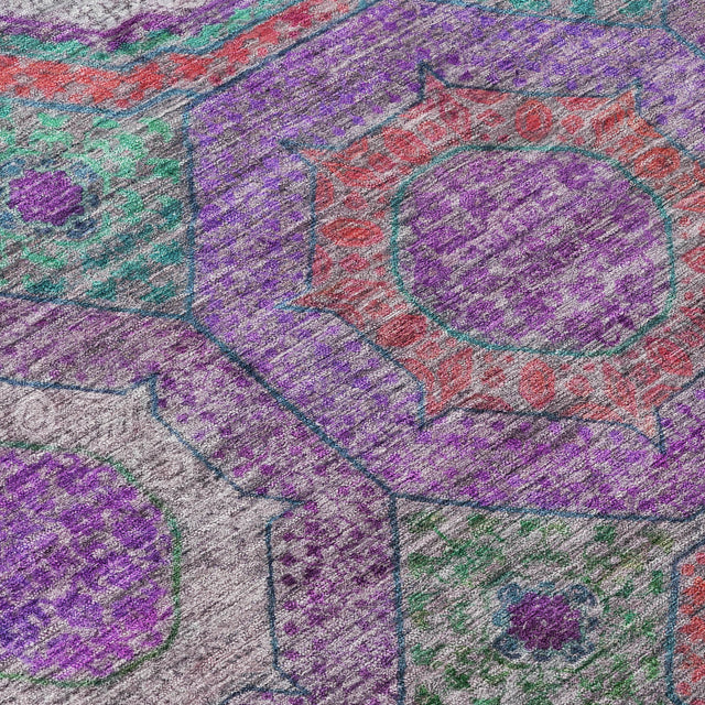 Addison Chantille ACN2049 Panel Machine Made Transitional Purple Rug