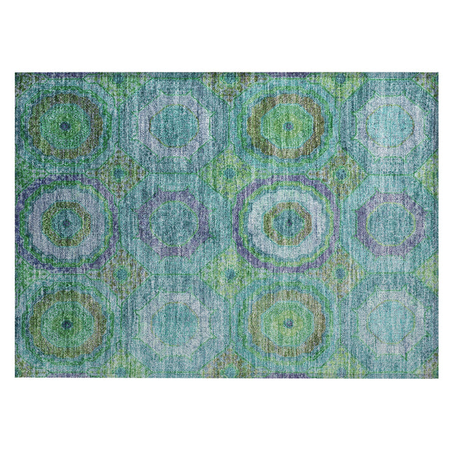 Addison Chantille ACN2049 Panel Machine Made Transitional Teal Rug