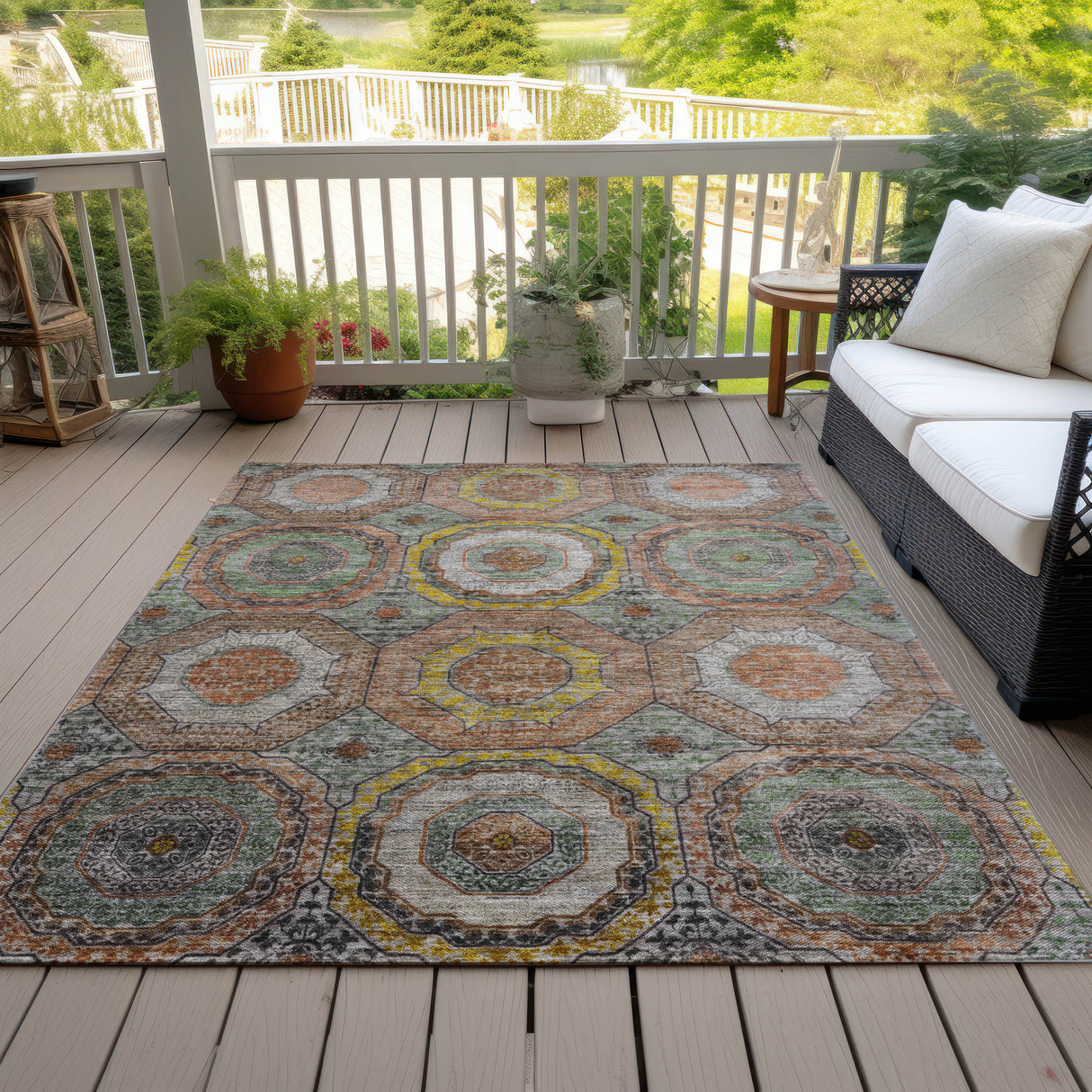Addison Chantille ACN2050 Panel Machine Made Transitional Sage Rug