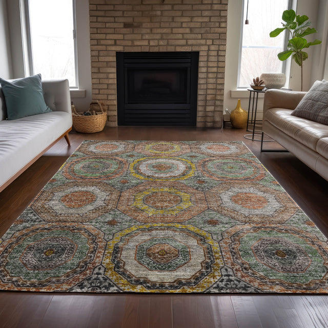 Addison Chantille ACN2050 Panel Machine Made Transitional Sage Rug
