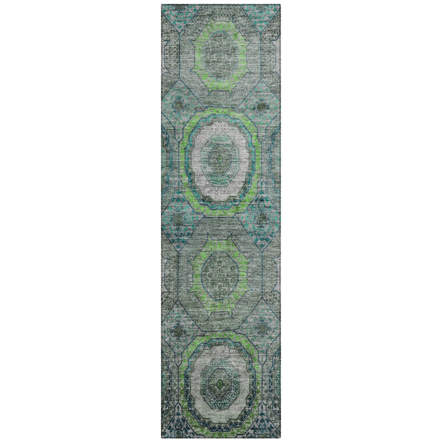 Addison Chantille ACN2050 Panel Machine Made Transitional Teal Rug