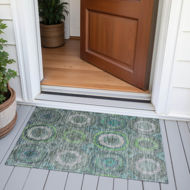 Addison Chantille ACN2050 Panel Machine Made Transitional Teal Rug