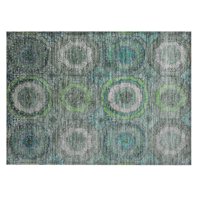 Addison Chantille ACN2050 Panel Machine Made Transitional Teal Rug