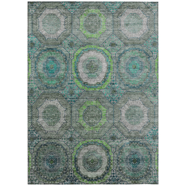 Addison Chantille ACN2050 Panel Machine Made Transitional Teal Rug