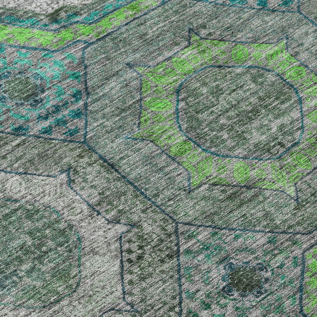 Addison Chantille ACN2050 Panel Machine Made Transitional Teal Rug