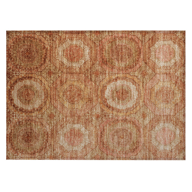 Addison Chantille ACN2050 Panel Machine Made Transitional Terracotta Rug
