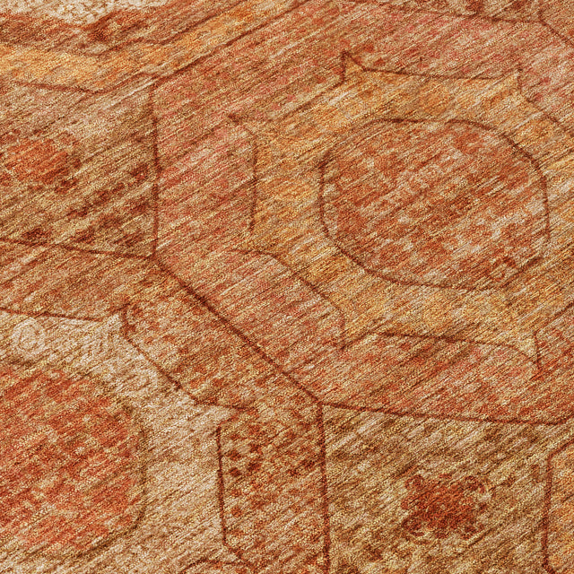 Addison Chantille ACN2050 Panel Machine Made Transitional Terracotta Rug
