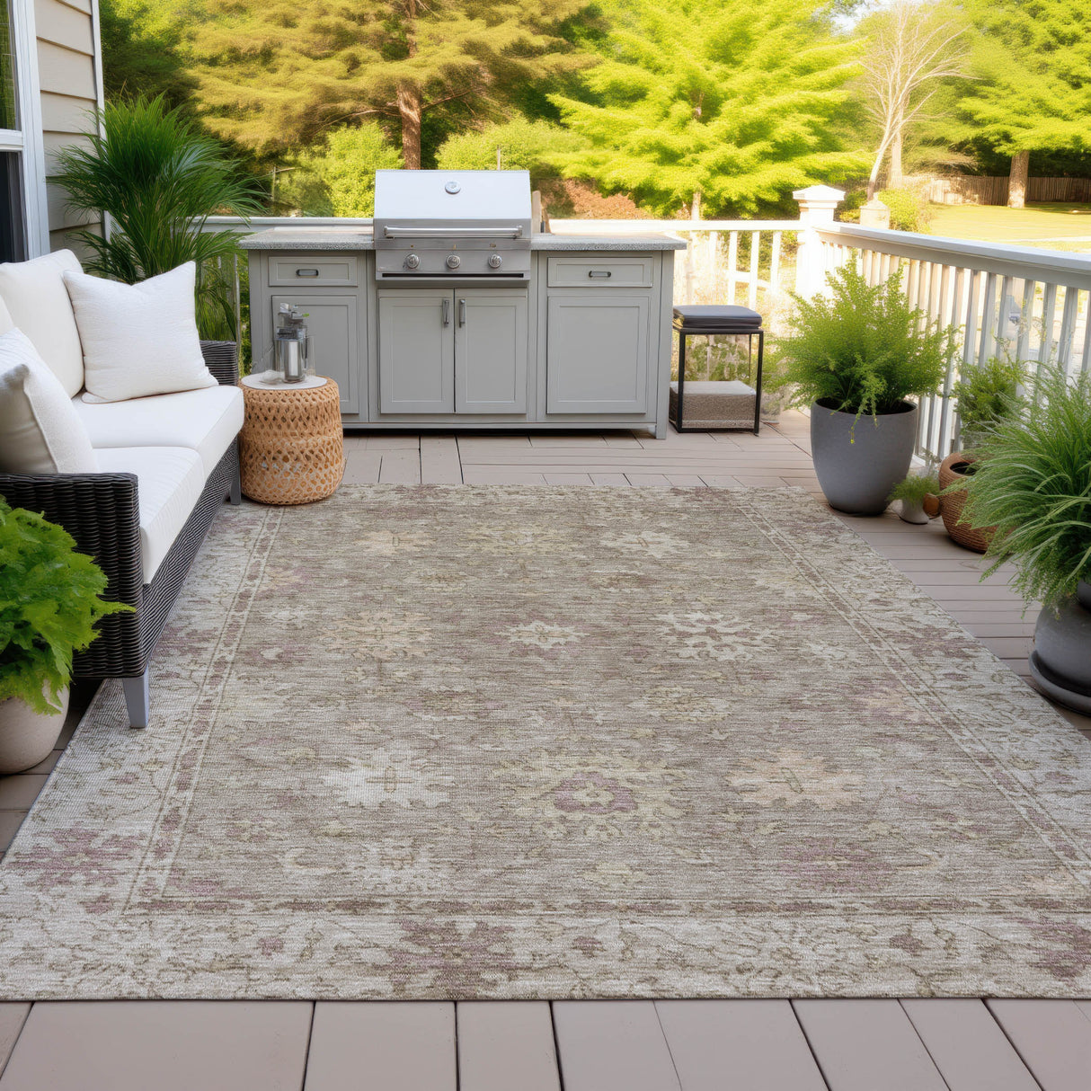 Addison Chantille ACN2051 Global Machine Made Traditional Khaki Rug