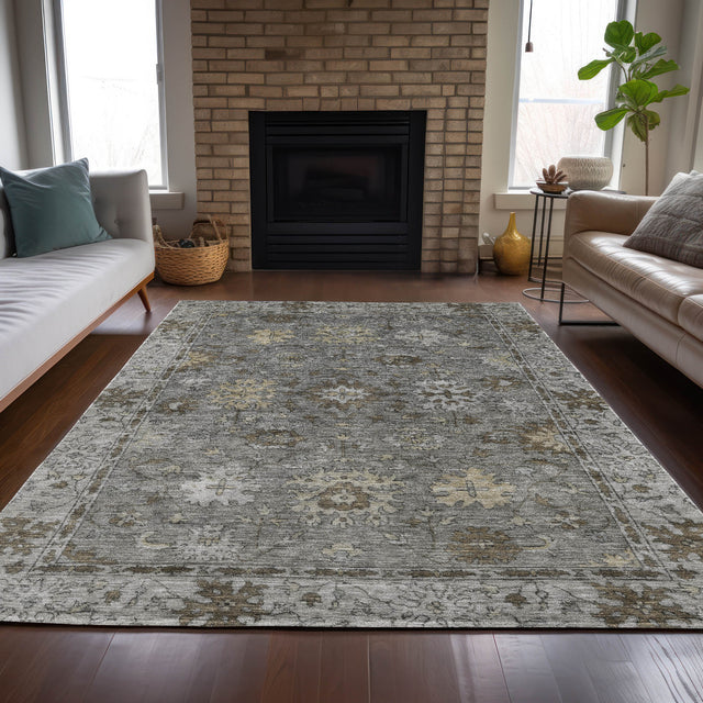 Addison Chantille ACN2051 Global Machine Made Traditional Pewter Rug